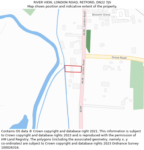RIVER VIEW, LONDON ROAD, RETFORD, DN22 7JG: Location map and indicative extent of plot