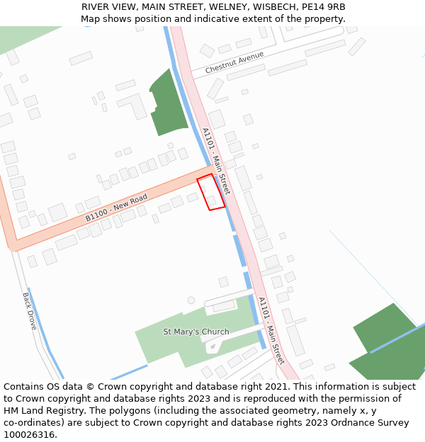 RIVER VIEW, MAIN STREET, WELNEY, WISBECH, PE14 9RB: Location map and indicative extent of plot