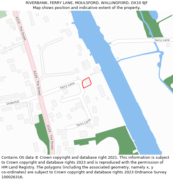 RIVERBANK, FERRY LANE, MOULSFORD, WALLINGFORD, OX10 9JF: Location map and indicative extent of plot