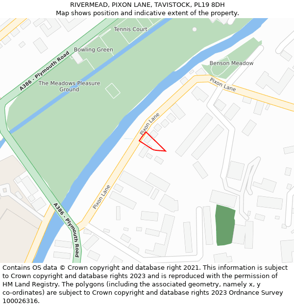 RIVERMEAD, PIXON LANE, TAVISTOCK, PL19 8DH: Location map and indicative extent of plot