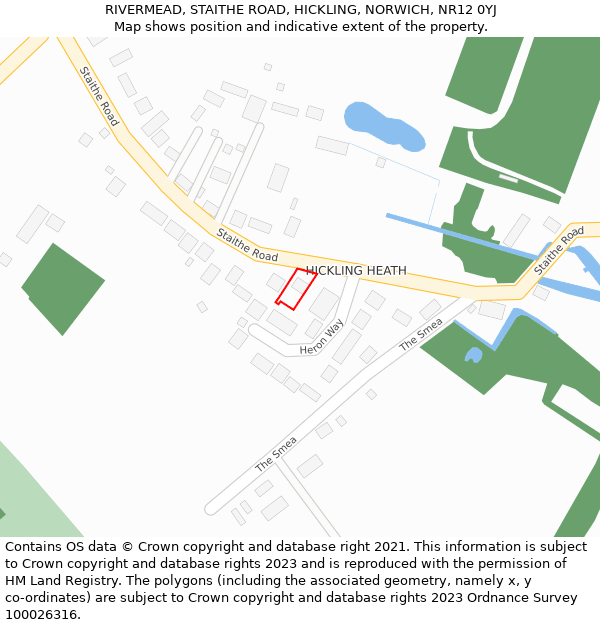 RIVERMEAD, STAITHE ROAD, HICKLING, NORWICH, NR12 0YJ: Location map and indicative extent of plot