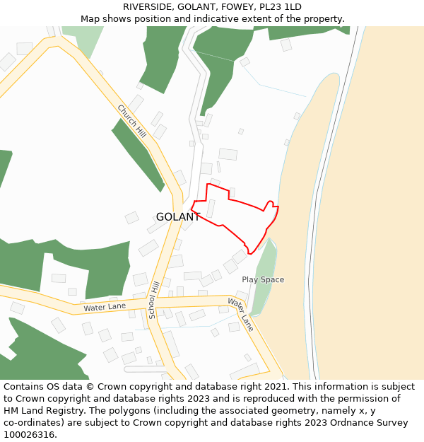 RIVERSIDE, GOLANT, FOWEY, PL23 1LD: Location map and indicative extent of plot