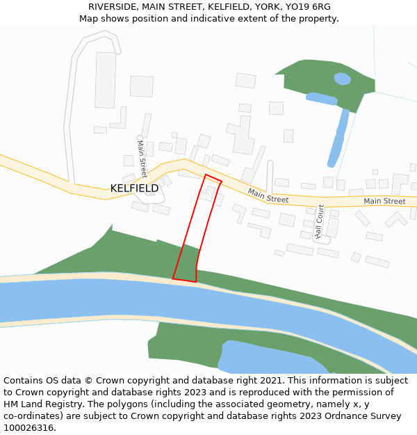 RIVERSIDE, MAIN STREET, KELFIELD, YORK, YO19 6RG: Location map and indicative extent of plot