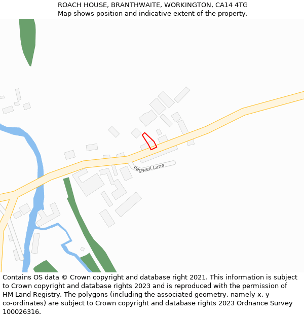 ROACH HOUSE, BRANTHWAITE, WORKINGTON, CA14 4TG: Location map and indicative extent of plot