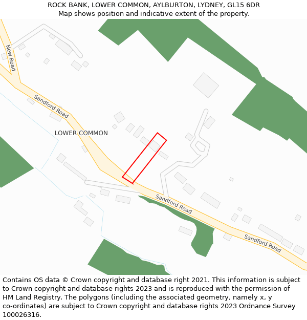 ROCK BANK, LOWER COMMON, AYLBURTON, LYDNEY, GL15 6DR: Location map and indicative extent of plot