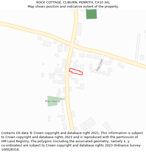 ROCK COTTAGE, CLIBURN, PENRITH, CA10 3AL: Location map and indicative extent of plot