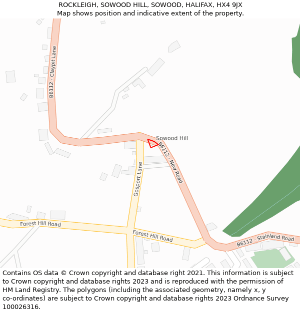 ROCKLEIGH, SOWOOD HILL, SOWOOD, HALIFAX, HX4 9JX: Location map and indicative extent of plot