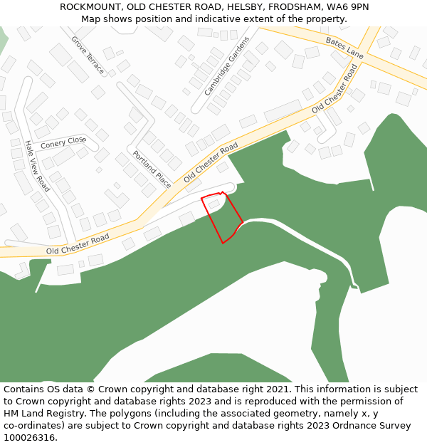 ROCKMOUNT, OLD CHESTER ROAD, HELSBY, FRODSHAM, WA6 9PN: Location map and indicative extent of plot