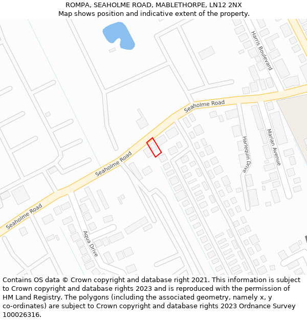 ROMPA, SEAHOLME ROAD, MABLETHORPE, LN12 2NX: Location map and indicative extent of plot