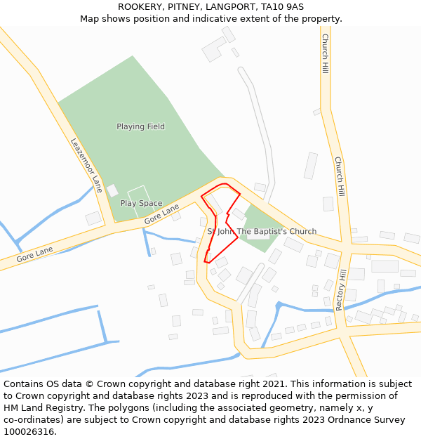 ROOKERY, PITNEY, LANGPORT, TA10 9AS: Location map and indicative extent of plot