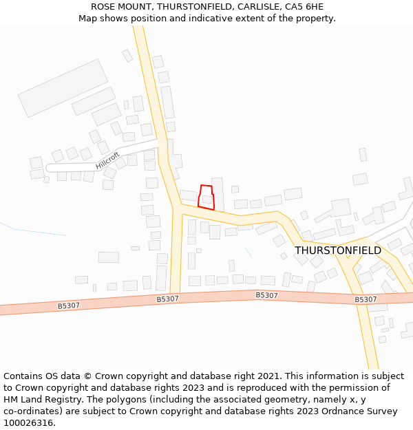 ROSE MOUNT, THURSTONFIELD, CARLISLE, CA5 6HE: Location map and indicative extent of plot