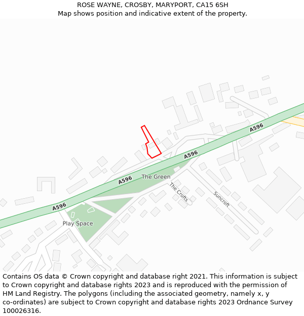 ROSE WAYNE, CROSBY, MARYPORT, CA15 6SH: Location map and indicative extent of plot