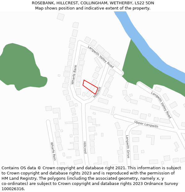 ROSEBANK, HILLCREST, COLLINGHAM, WETHERBY, LS22 5DN: Location map and indicative extent of plot