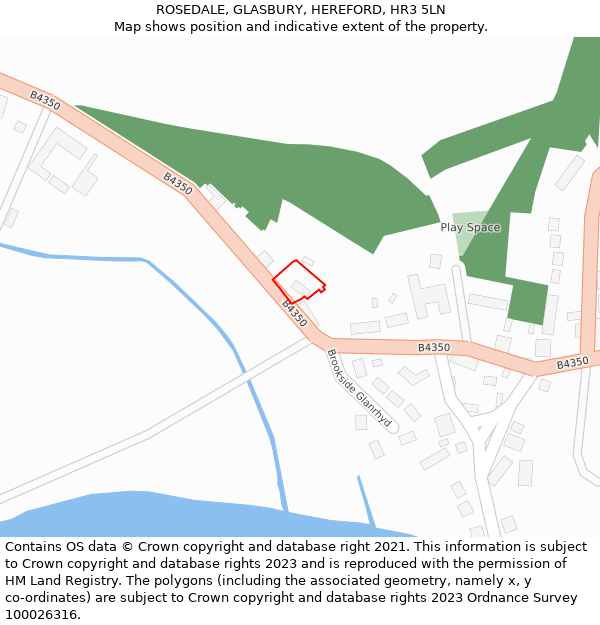 ROSEDALE, GLASBURY, HEREFORD, HR3 5LN: Location map and indicative extent of plot