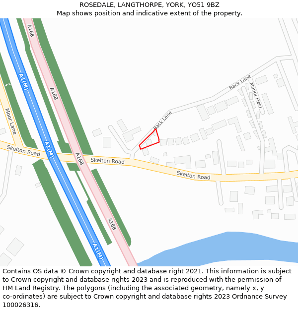 ROSEDALE, LANGTHORPE, YORK, YO51 9BZ: Location map and indicative extent of plot