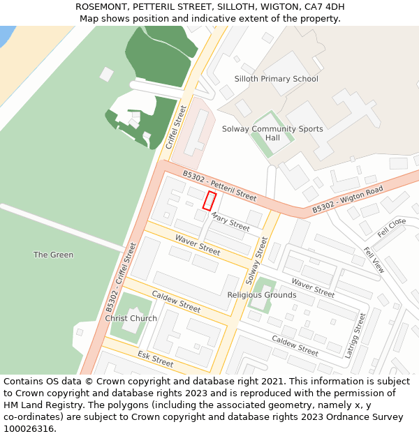 ROSEMONT, PETTERIL STREET, SILLOTH, WIGTON, CA7 4DH: Location map and indicative extent of plot