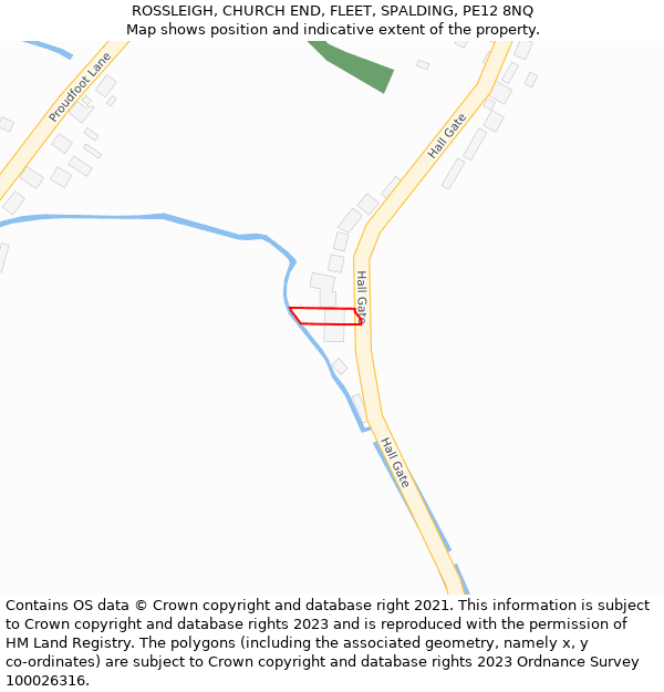 ROSSLEIGH, CHURCH END, FLEET, SPALDING, PE12 8NQ: Location map and indicative extent of plot