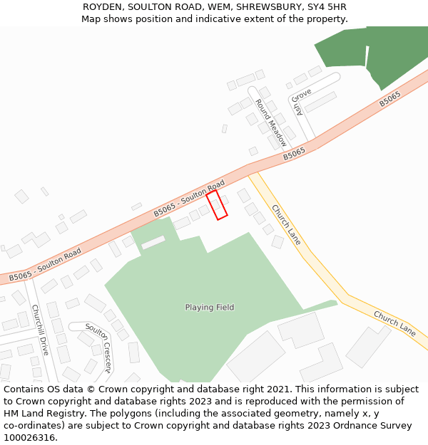 ROYDEN, SOULTON ROAD, WEM, SHREWSBURY, SY4 5HR: Location map and indicative extent of plot