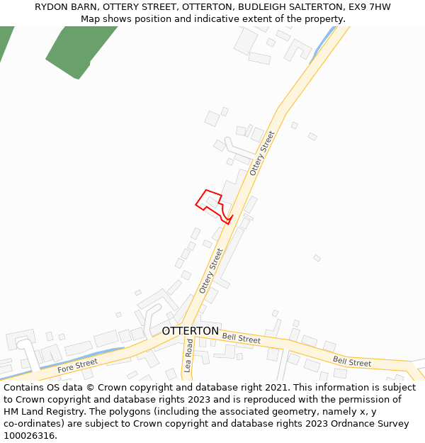 RYDON BARN, OTTERY STREET, OTTERTON, BUDLEIGH SALTERTON, EX9 7HW: Location map and indicative extent of plot