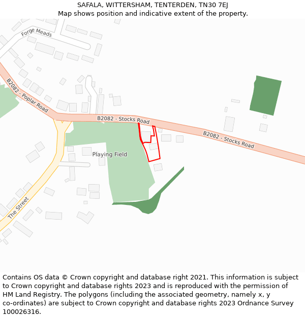 SAFALA, WITTERSHAM, TENTERDEN, TN30 7EJ: Location map and indicative extent of plot