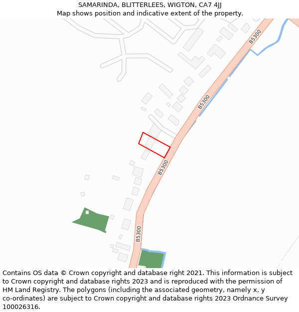 SAMARINDA, BLITTERLEES, WIGTON, CA7 4JJ: Location map and indicative extent of plot
