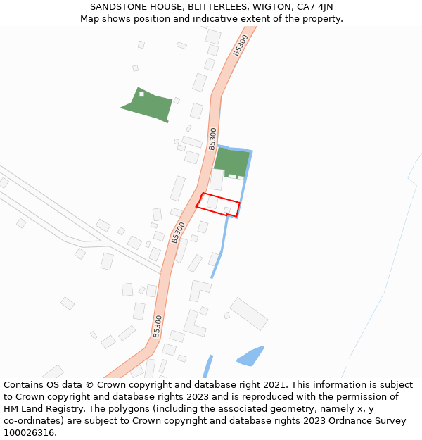 SANDSTONE HOUSE, BLITTERLEES, WIGTON, CA7 4JN: Location map and indicative extent of plot