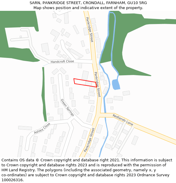 SARN, PANKRIDGE STREET, CRONDALL, FARNHAM, GU10 5RG: Location map and indicative extent of plot