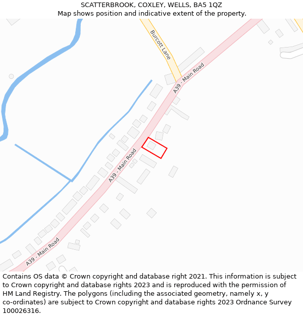 SCATTERBROOK, COXLEY, WELLS, BA5 1QZ: Location map and indicative extent of plot