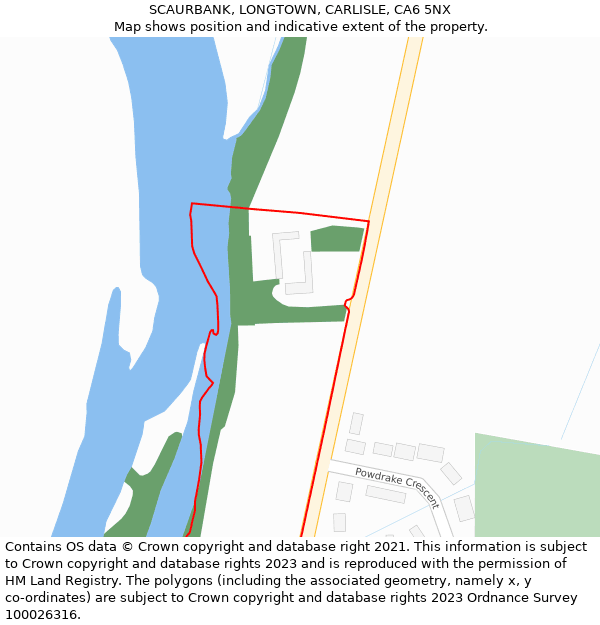 SCAURBANK, LONGTOWN, CARLISLE, CA6 5NX: Location map and indicative extent of plot