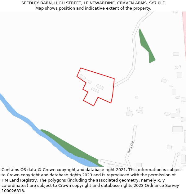 SEEDLEY BARN, HIGH STREET, LEINTWARDINE, CRAVEN ARMS, SY7 0LF: Location map and indicative extent of plot