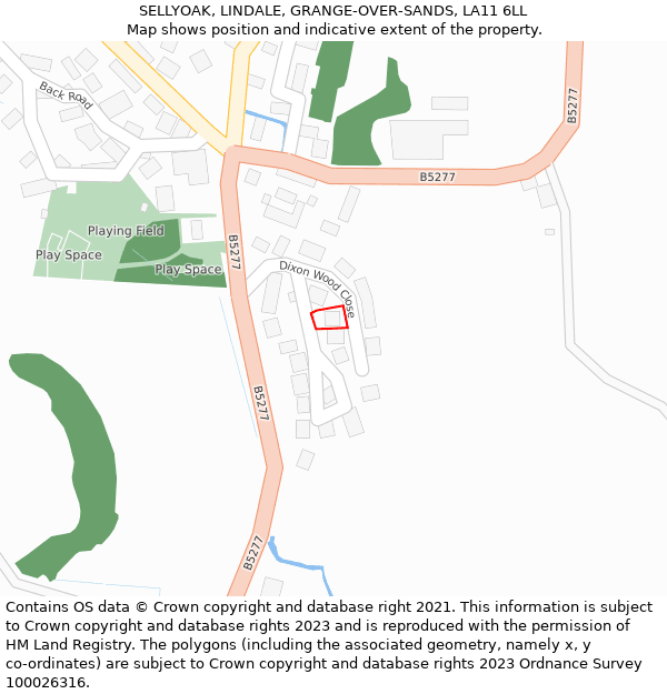 SELLYOAK, LINDALE, GRANGE-OVER-SANDS, LA11 6LL: Location map and indicative extent of plot