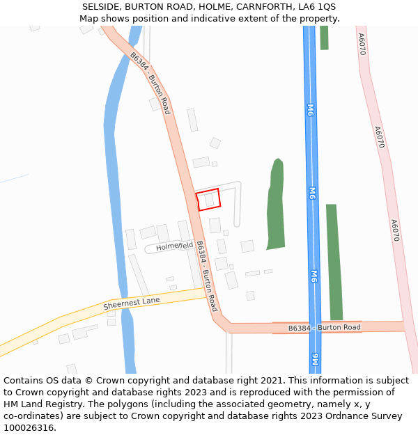 SELSIDE, BURTON ROAD, HOLME, CARNFORTH, LA6 1QS: Location map and indicative extent of plot