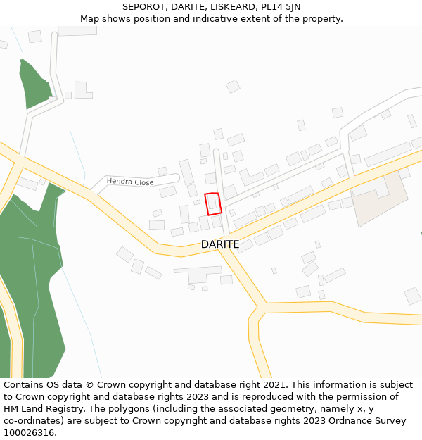 SEPOROT, DARITE, LISKEARD, PL14 5JN: Location map and indicative extent of plot