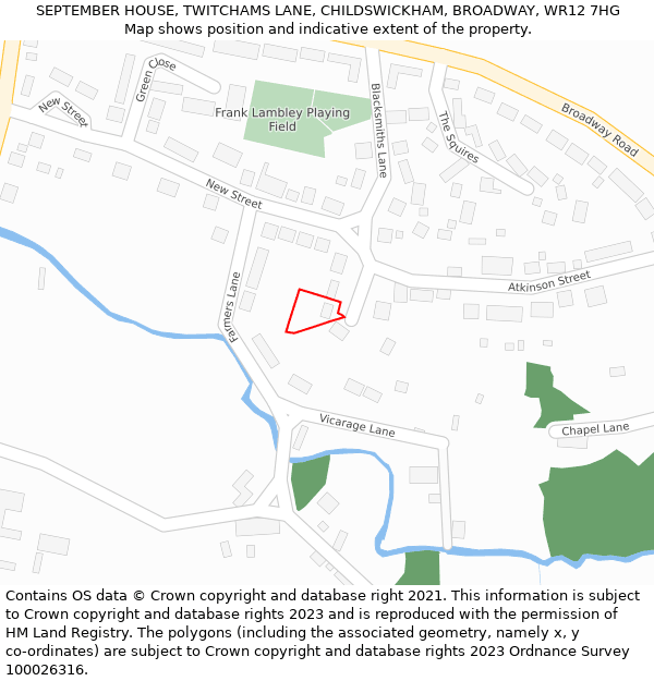 SEPTEMBER HOUSE, TWITCHAMS LANE, CHILDSWICKHAM, BROADWAY, WR12 7HG: Location map and indicative extent of plot