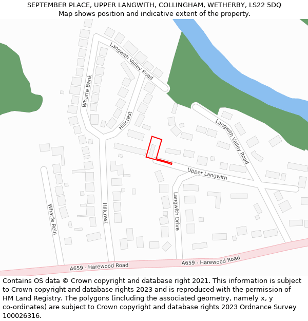 SEPTEMBER PLACE, UPPER LANGWITH, COLLINGHAM, WETHERBY, LS22 5DQ: Location map and indicative extent of plot