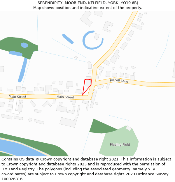 SERENDIPITY, MOOR END, KELFIELD, YORK, YO19 6RJ: Location map and indicative extent of plot