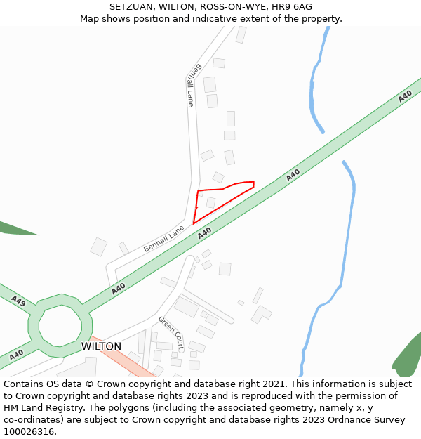 SETZUAN, WILTON, ROSS-ON-WYE, HR9 6AG: Location map and indicative extent of plot