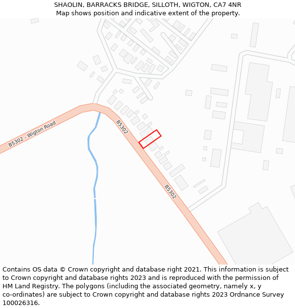 SHAOLIN, BARRACKS BRIDGE, SILLOTH, WIGTON, CA7 4NR: Location map and indicative extent of plot