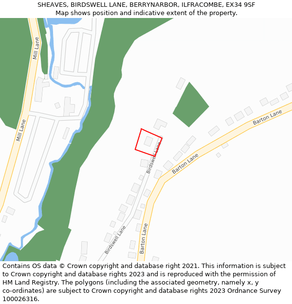 SHEAVES, BIRDSWELL LANE, BERRYNARBOR, ILFRACOMBE, EX34 9SF: Location map and indicative extent of plot