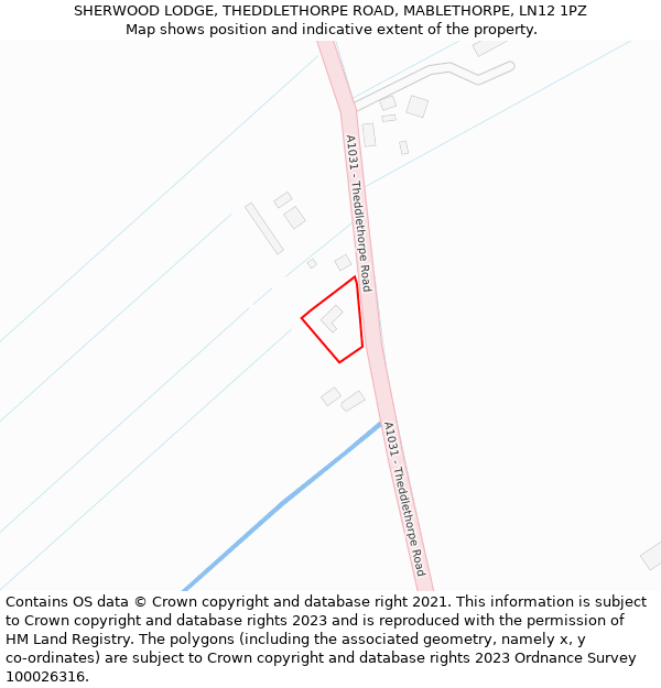 SHERWOOD LODGE, THEDDLETHORPE ROAD, MABLETHORPE, LN12 1PZ: Location map and indicative extent of plot