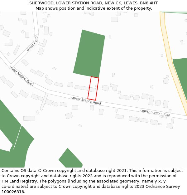 SHERWOOD, LOWER STATION ROAD, NEWICK, LEWES, BN8 4HT: Location map and indicative extent of plot