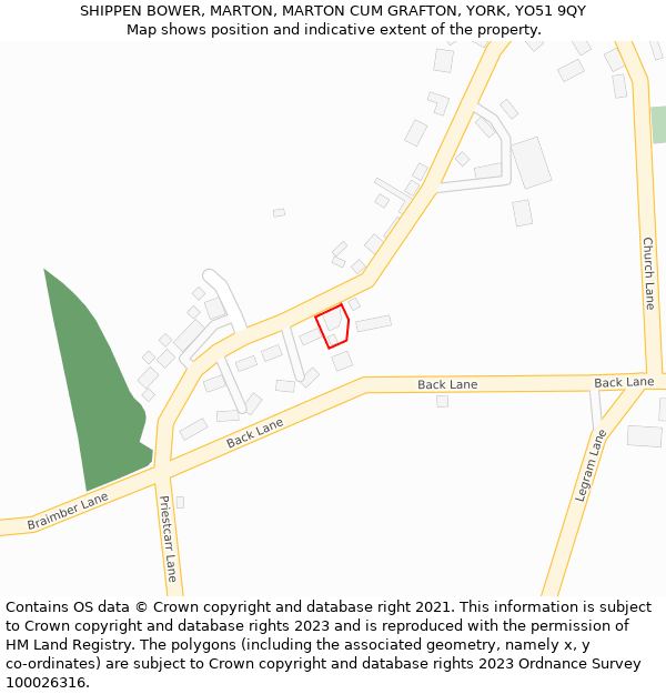 SHIPPEN BOWER, MARTON, MARTON CUM GRAFTON, YORK, YO51 9QY: Location map and indicative extent of plot