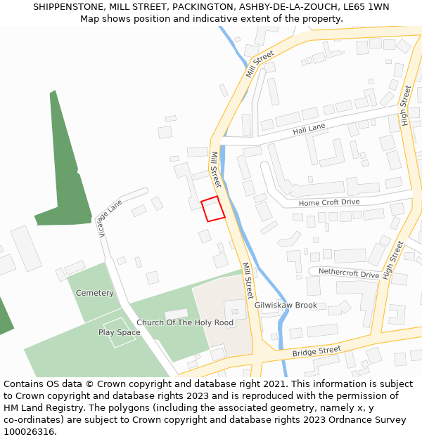SHIPPENSTONE, MILL STREET, PACKINGTON, ASHBY-DE-LA-ZOUCH, LE65 1WN: Location map and indicative extent of plot