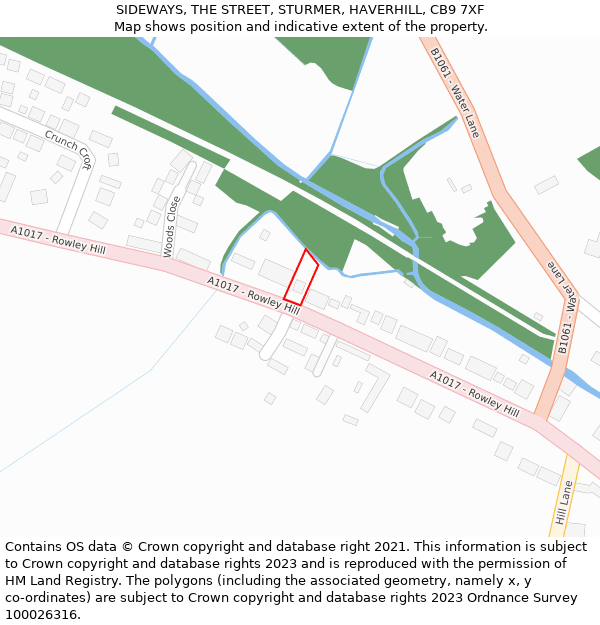 SIDEWAYS, THE STREET, STURMER, HAVERHILL, CB9 7XF: Location map and indicative extent of plot