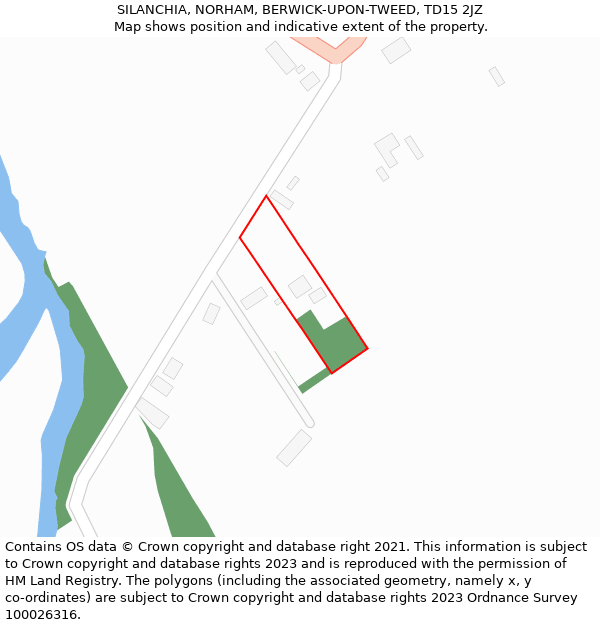 SILANCHIA, NORHAM, BERWICK-UPON-TWEED, TD15 2JZ: Location map and indicative extent of plot