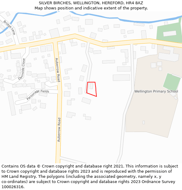 SILVER BIRCHES, WELLINGTON, HEREFORD, HR4 8AZ: Location map and indicative extent of plot