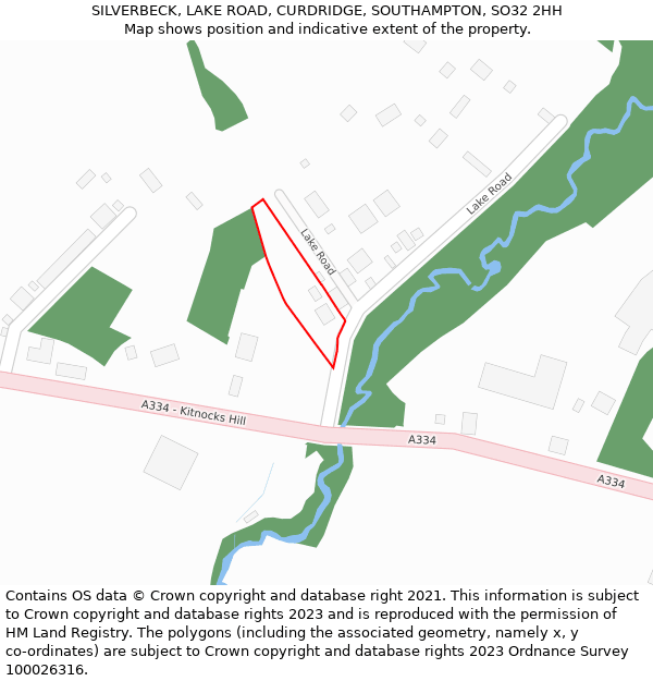 SILVERBECK, LAKE ROAD, CURDRIDGE, SOUTHAMPTON, SO32 2HH: Location map and indicative extent of plot