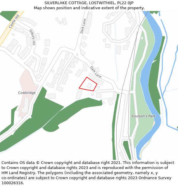 SILVERLAKE COTTAGE, LOSTWITHIEL, PL22 0JP: Location map and indicative extent of plot