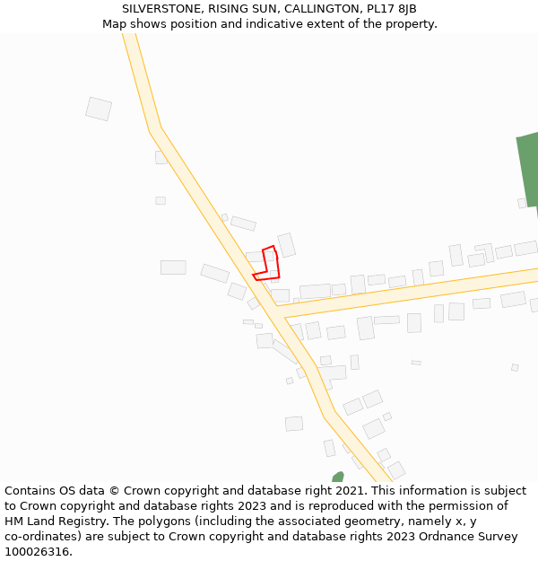 SILVERSTONE, RISING SUN, CALLINGTON, PL17 8JB: Location map and indicative extent of plot