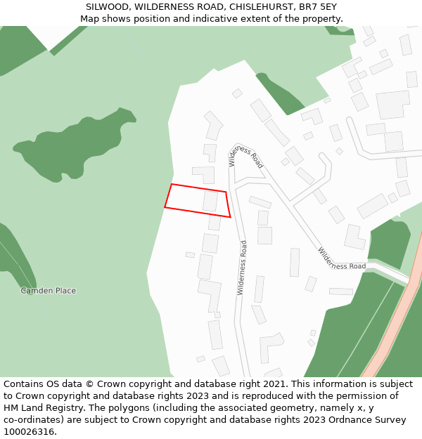 SILWOOD, WILDERNESS ROAD, CHISLEHURST, BR7 5EY: Location map and indicative extent of plot